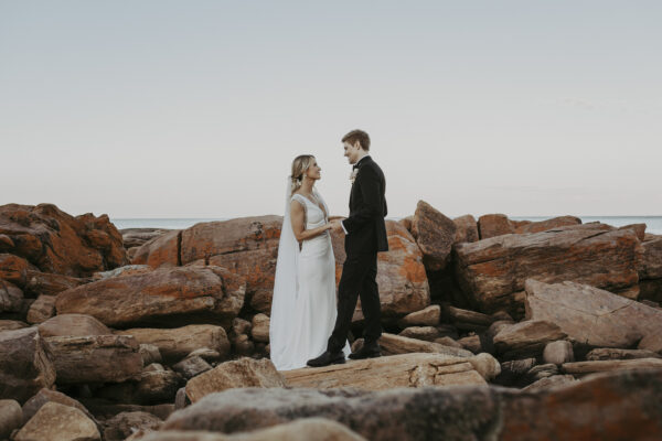 Margaret River Wedding Couple Groom and Bride Coastal Shot